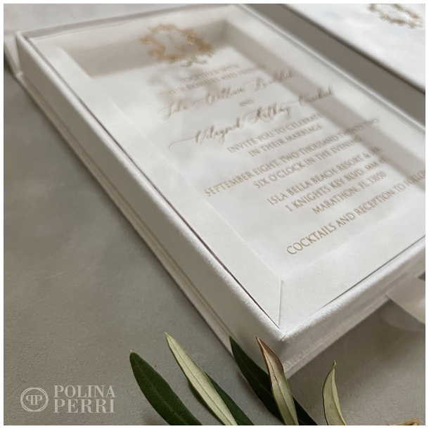 acrylic boxed wedding invites