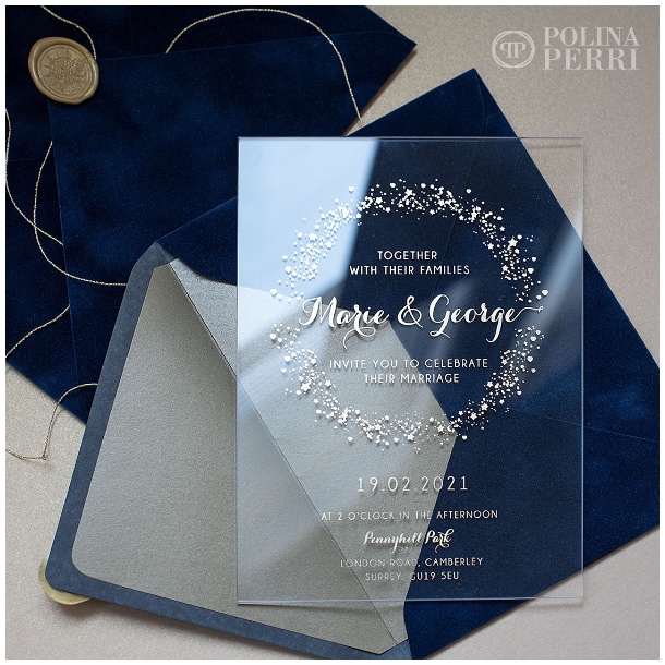 navy blue wedding invitations luxury NewYork