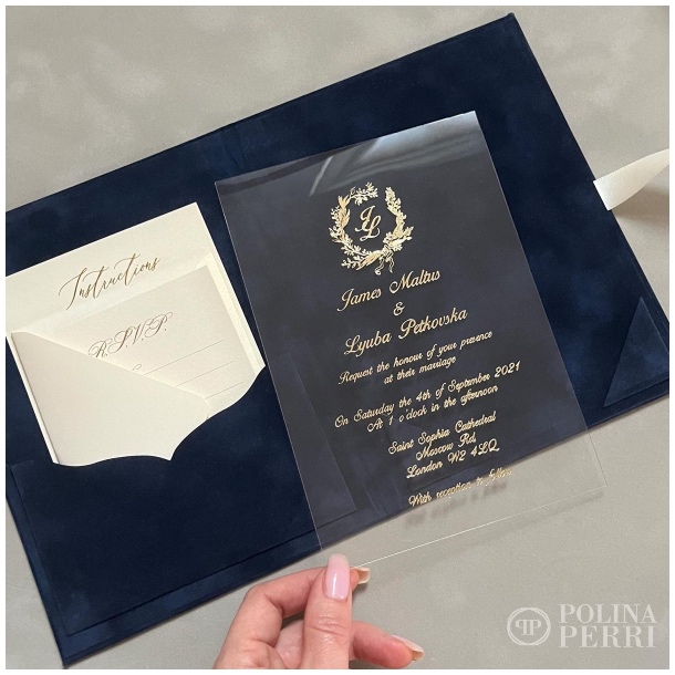 acrylic wedding invitations in folio