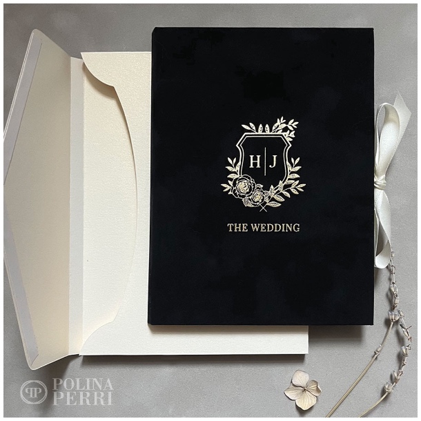black hardcover wedding invitations