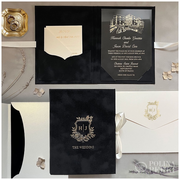 black luxury wedding invitations