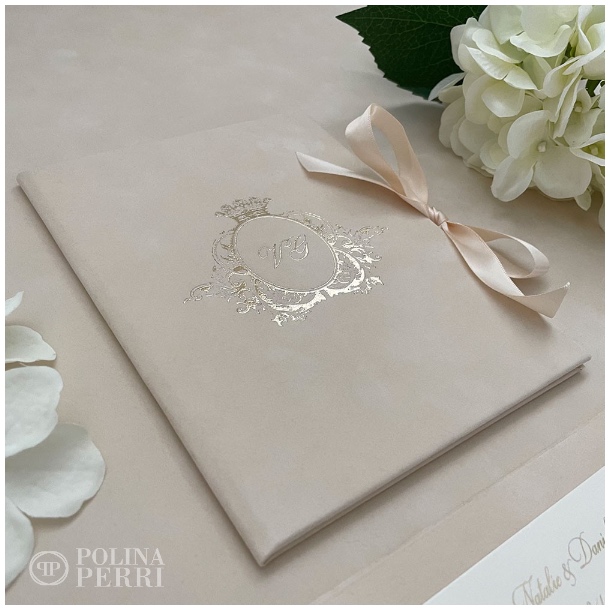 hardcover suede wedding invitations