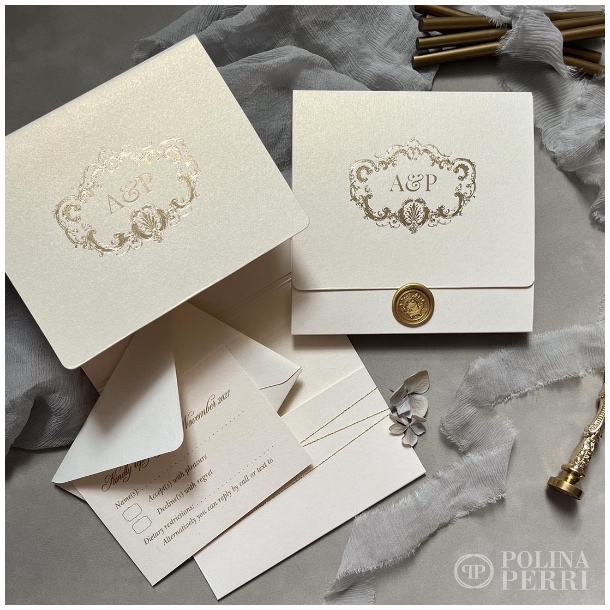 luxury baroque wedding invitations