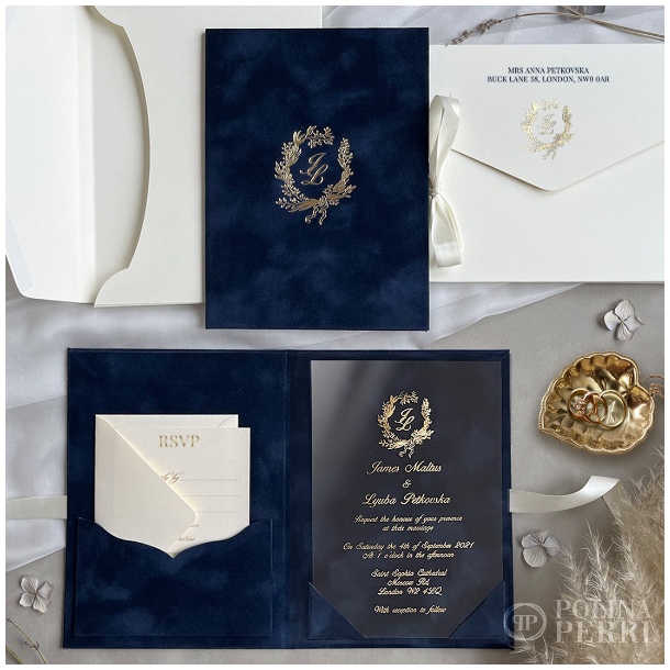 luxury navy wedding invitations us