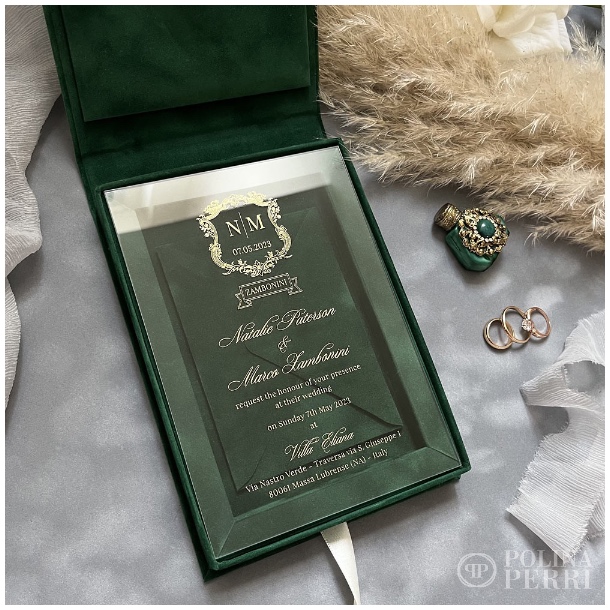 luxury suede boxes with invitations