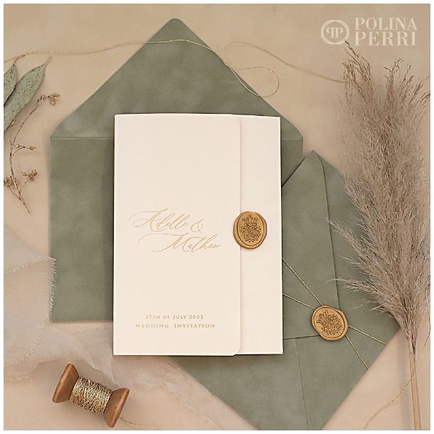 luxury velvet wedding invitations wax seal