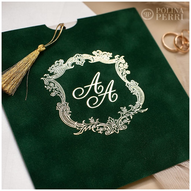 luxury velvet wedding invitations green velvet