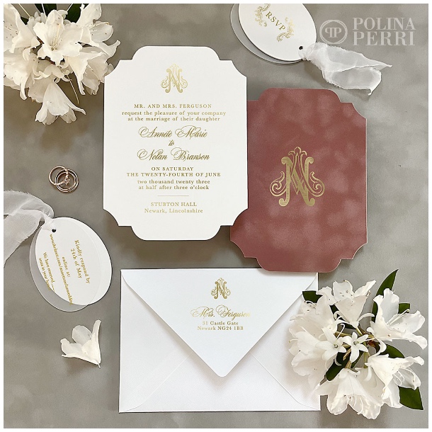 luxury wedding invitations monogram NewYork
