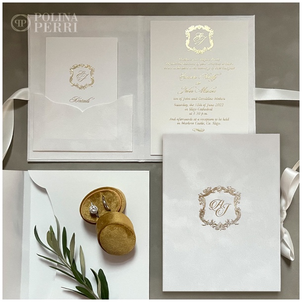 white luxury invitations