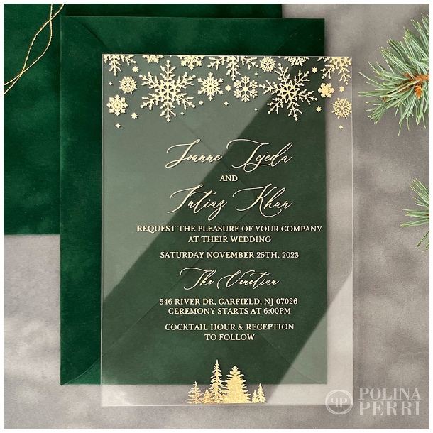 luxury winter wedding invitations