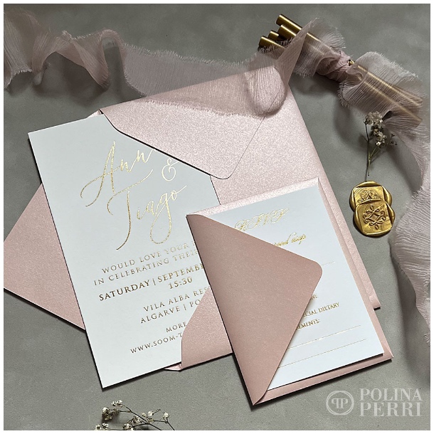 modern wedding invitations gold foil