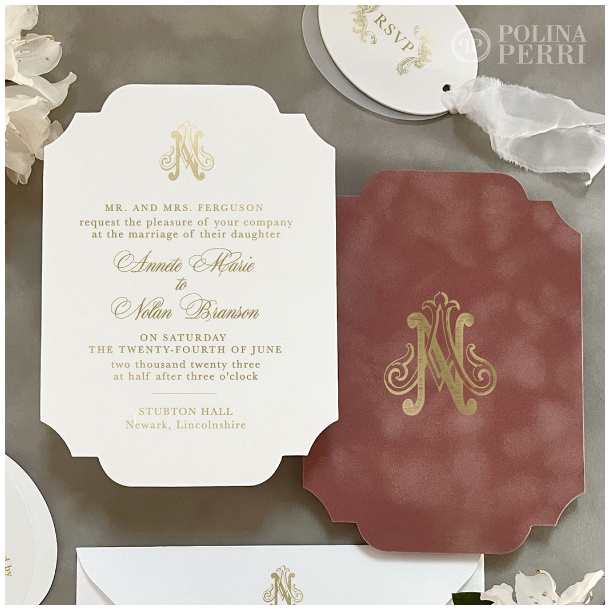 personalised wedding invitations monogram