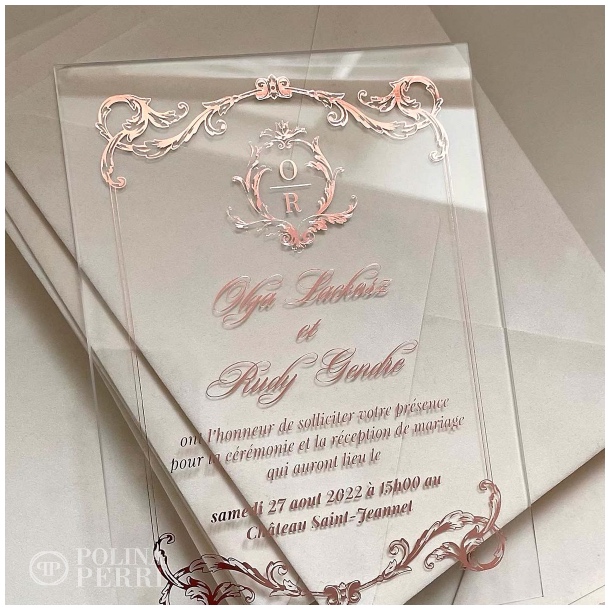 rose gold wedding invitation NewYork