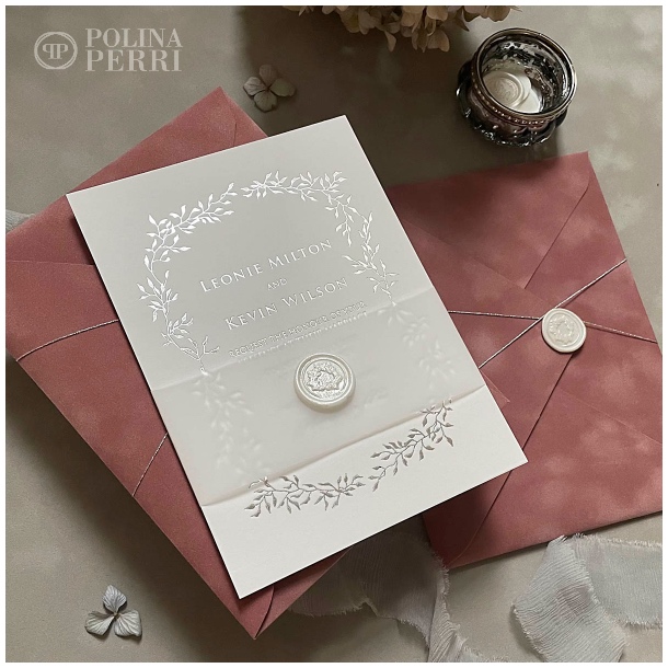 silver foil wedding invitations celeste