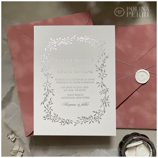 silver pink wedding invitations US
