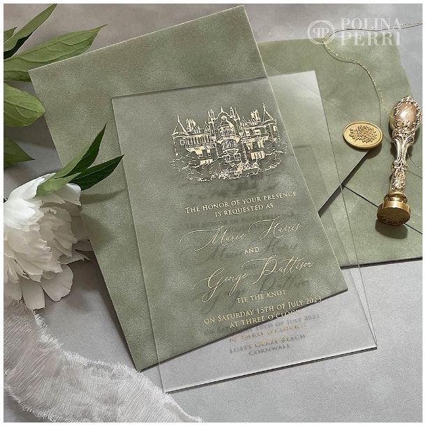 Venue wedding invitations acrylic