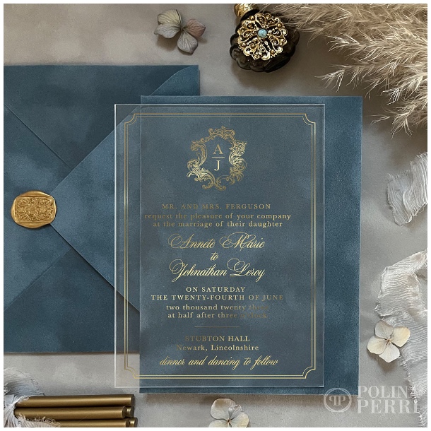 vintage acrylic wedding invitations NewYork