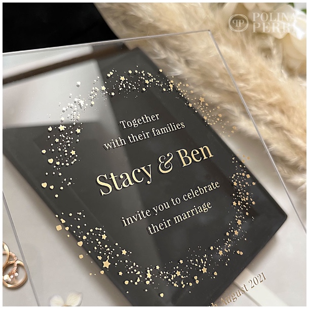 modern wedding invitations in boxes
