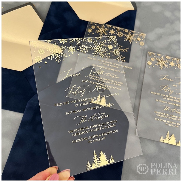 winter themed wedding invitations