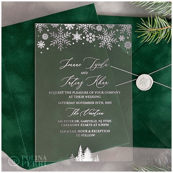 winter themed wedding invitations