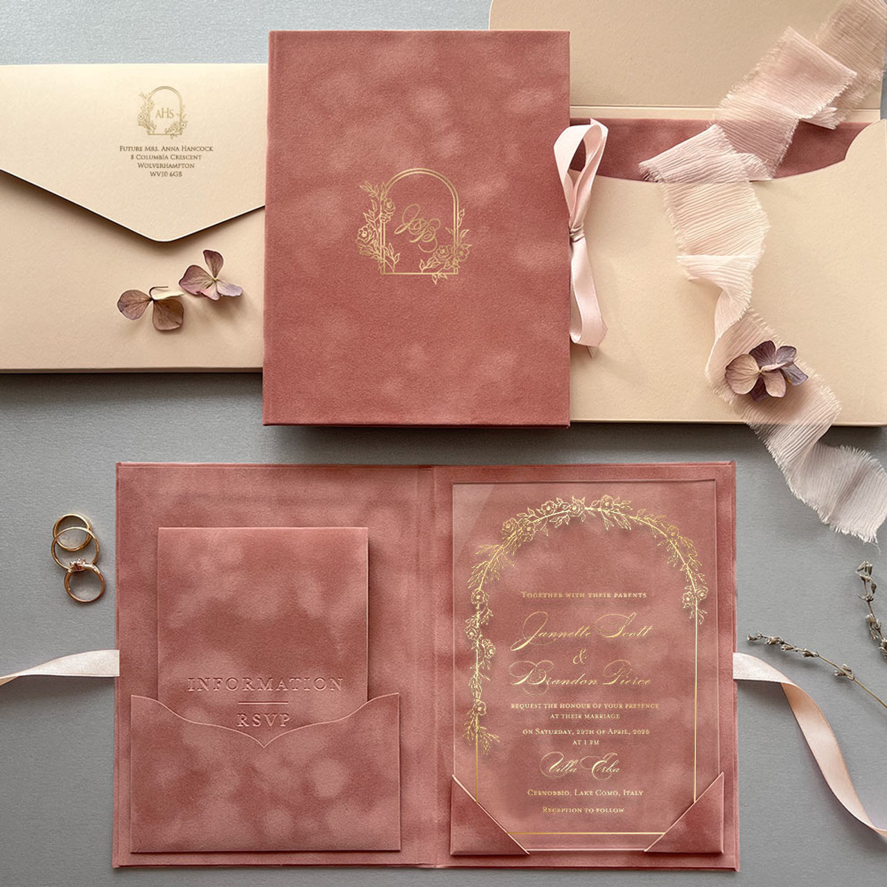 luxury-pink-velvet-wedding-invitations